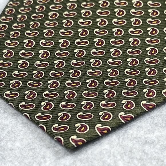 Polo Ralph Lauren Tie Mens Green Paisley Silk Made In USA Hand Made Neckwear NEW - Picture 6 of 13